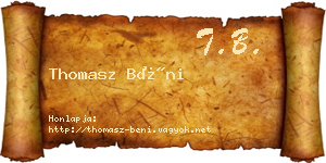 Thomasz Béni névjegykártya